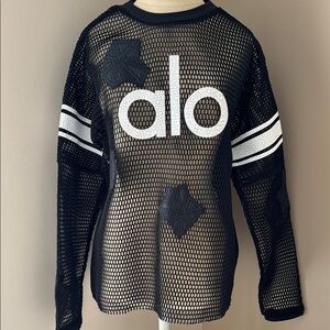 Alo Black Mesh Long Sleeve Top-NEVER WORN